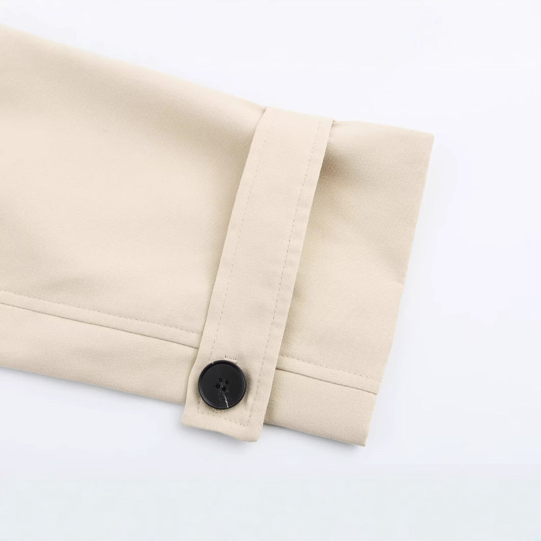 Simple and versatile short long sleeved windbreaker